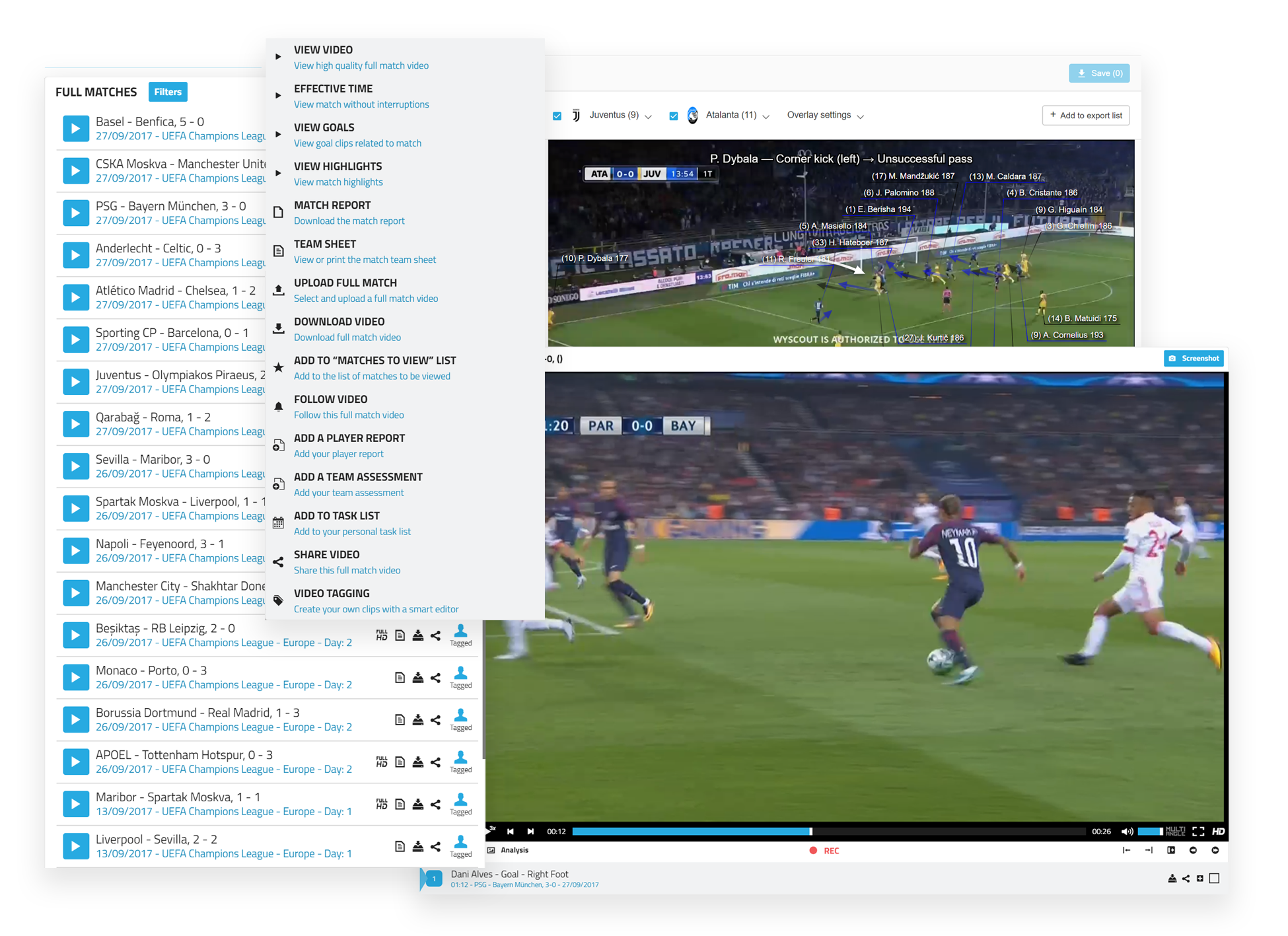 Футбольный Скаут. Player Report плагин. Футбол на видеоплеере. Wyscout platform. Match views